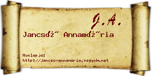 Jancsó Annamária névjegykártya