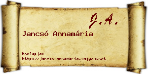 Jancsó Annamária névjegykártya